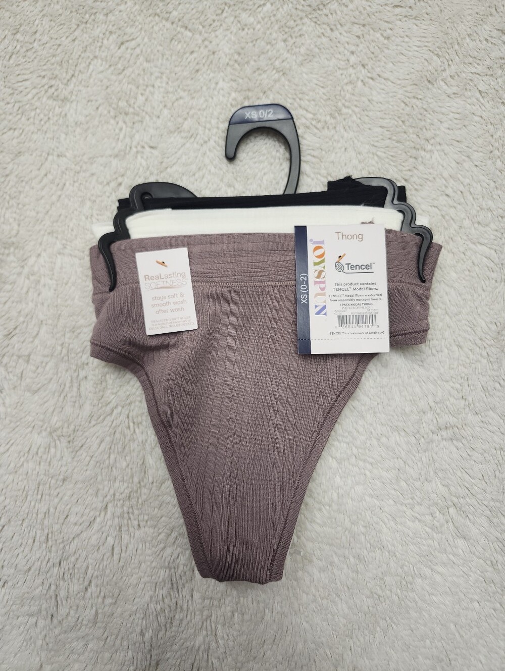 • NWT Joyspun Ribbed Tencel Modal Thong Panties Underwear 3-Pack Women's XS 0/2